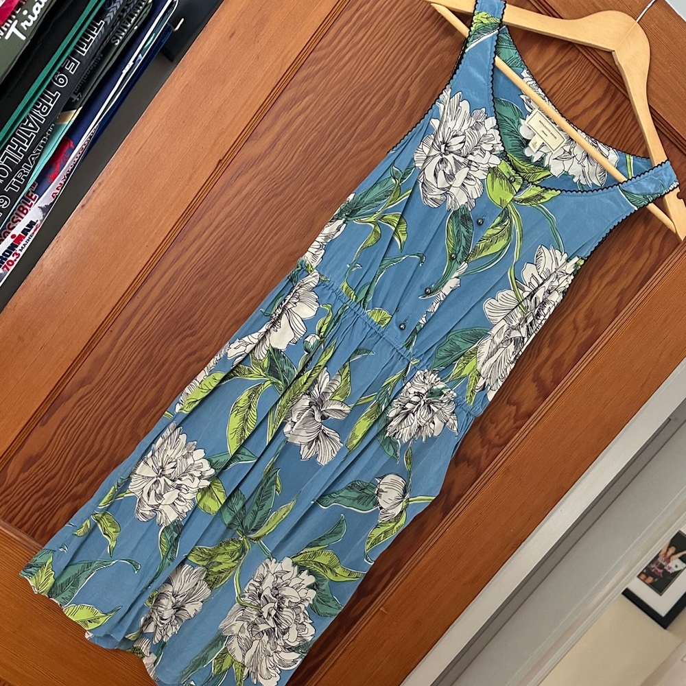 Moulinette Soeurs Blue and Green Floral Dress